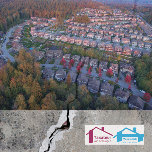 woonwijk met daaronder een funderingsscheur